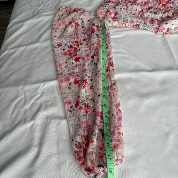 Midnight Doll XS Floral Print Square Neck Long Sleeve Ruffle Mini‎ Dress - Picture 5 of 7